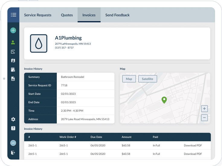 v7 tablet customer invoicing